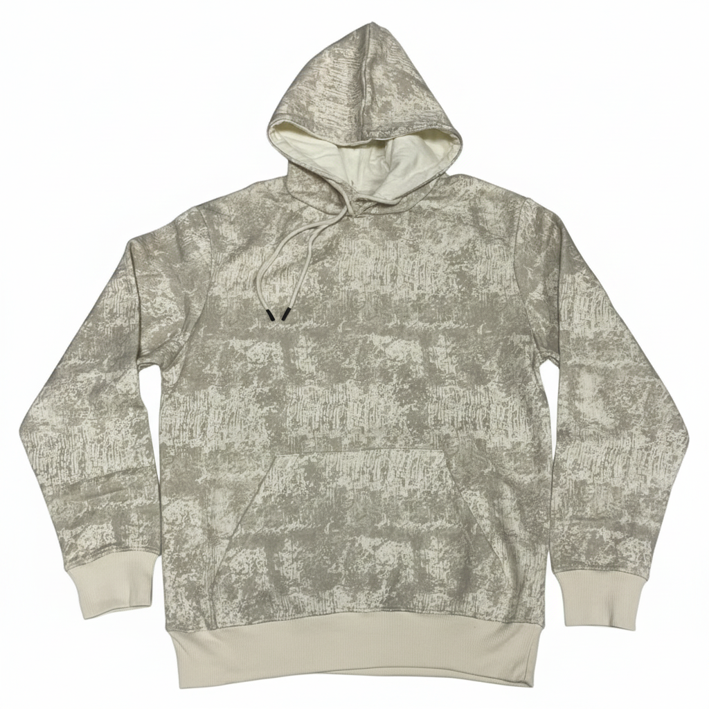 BRIXZEE Unbeatable Comfort | Distressed Stone Camo Fleece Pullover Hoodie